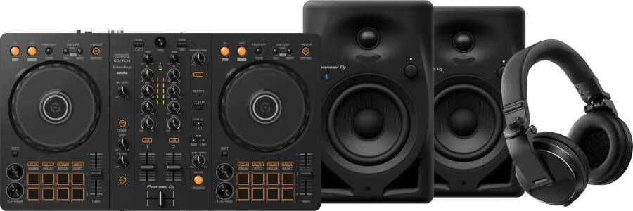 Pioneer DJ DDJ-FLX4 + DJ HDJ-X5 Zwart + DJ DM-40D-BT Zwart