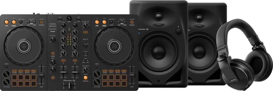 Pioneer DJ DDJ-FLX4 + DJ HDJ-X5 Zwart + DJ DM-50D-BT Zwart