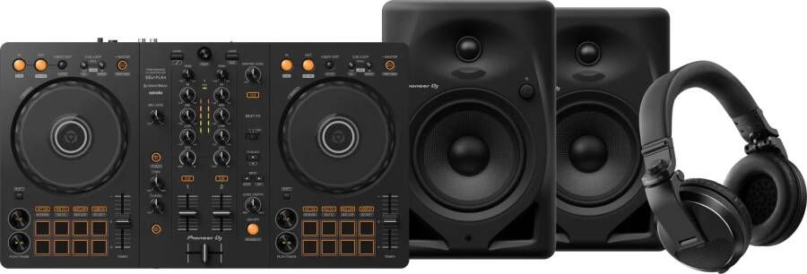 Pioneer DJ DDJ-FLX4 + DJ HDJ-X5 Zwart + DJ DM-50D Zwart