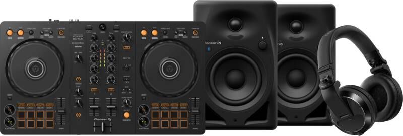 Pioneer DJ DDJ-FLX4 + DJ HDJ-X7 Zwart + DJ DM-40D-BT Zwart