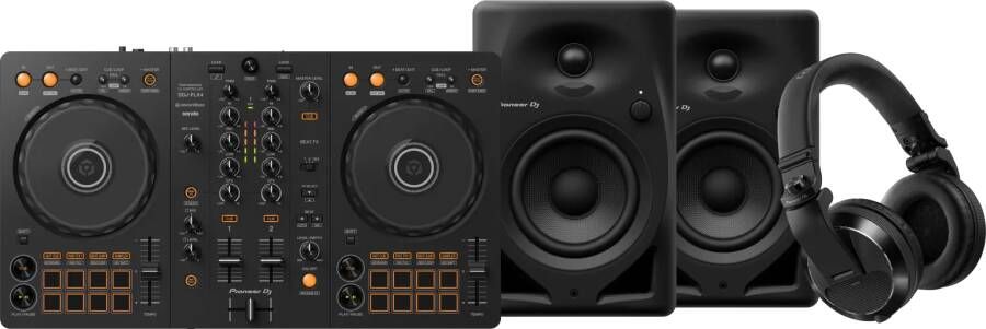 Pioneer DJ DDJ-FLX4 + DJ HDJ-X7 Zwart + DJ DM-40D Zwart