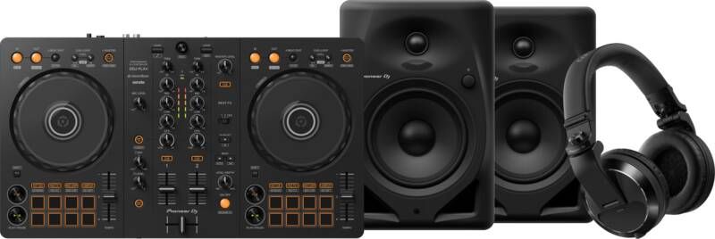 Pioneer DJ DDJ-FLX4 + DJ HDJ-X7 Zwart + DJ DM-50D Zwart