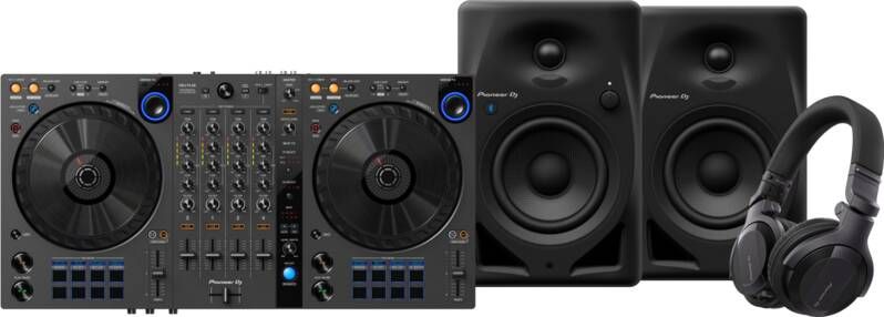 Pioneer DJ DDJ-FLX6 + DJ HDJ-CUE1 + DJ DM-40D-BT Zwart