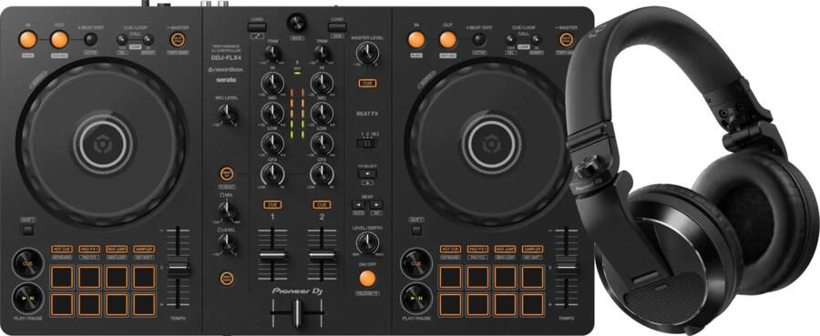 Pioneer DJ DDJ-FLX4 + DJ HDJ-X7 Zwart