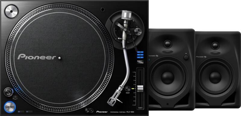 Pioneer PLX-1000 + DJ DM-50D-BT Zwart