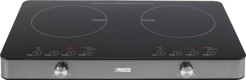 Princess 303011 Dubbele Inductie Kookplaat – Vrijstaand Digitaal LED-display – 3100 Watt – Zwart