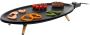 Princess 103200 Table Chef Elypse Bakplaat Grillplaat Ovaal design – 60 x 30 cm 2000 Watt 1.8 meter snoer Trendy bamboo voetjes – Gourmetplaat - Thumbnail 1