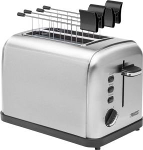 Princess 142354 Compacte broodrooster – Zilver ontdooi- en verwarmfunctie 850 Watt