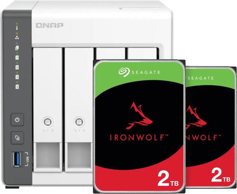QNAP TS-433-4G + Seagate Ironwolf 2TB Duo Pack