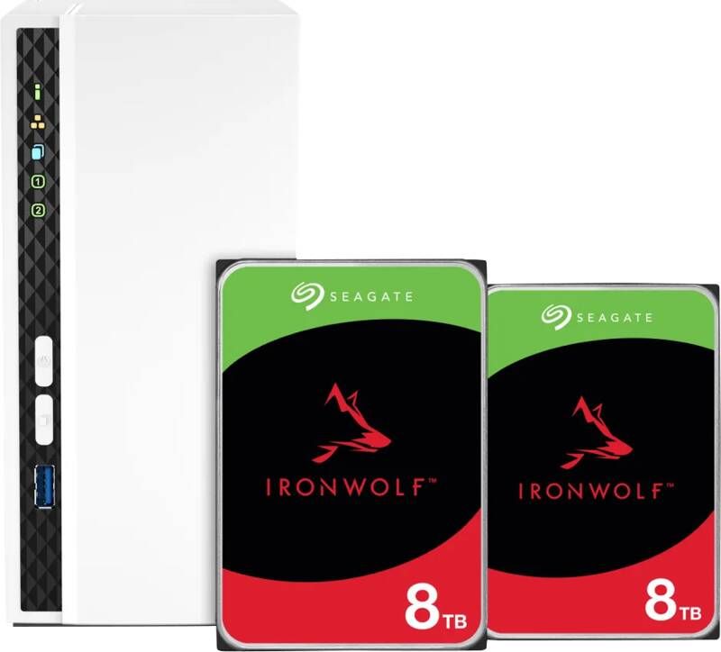 QNAP TS-233 + Seagate Ironwolf 8TB Duo pack
