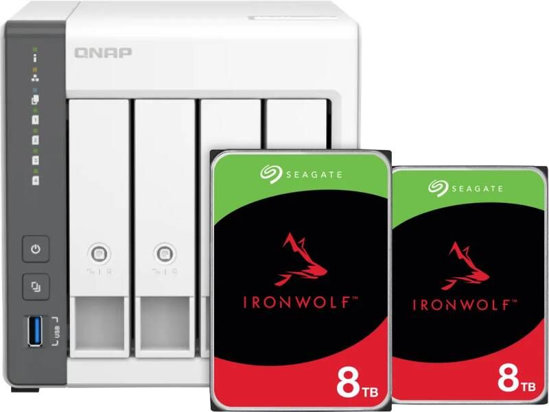 QNAP TS-433-4G + Seagate Ironwolf 16TB (2x8TB)