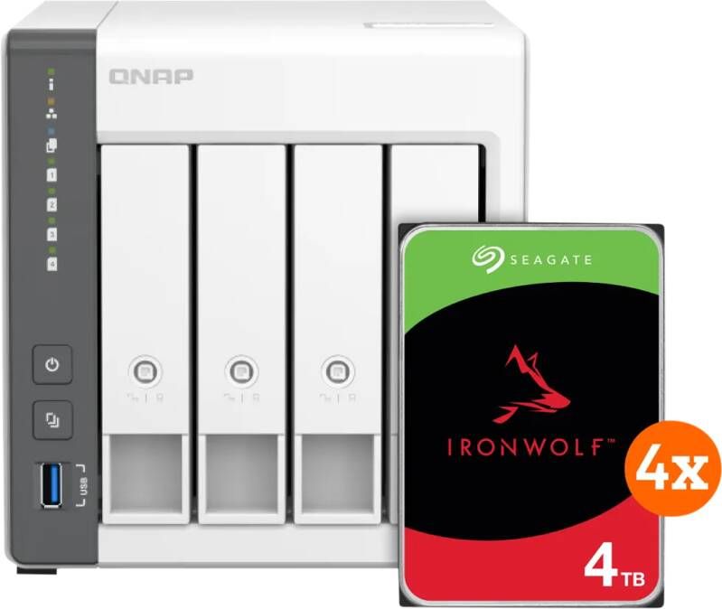 QNAP TS-433-4G + Seagate Ironwolf 16TB (4x4TB)