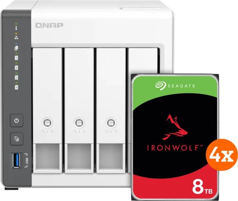 QNAP TS-433-4G + Seagate Ironwolf 32TB (4x8TB)