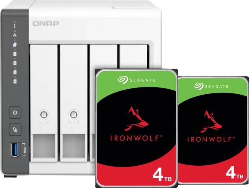 QNAP TS-433-4G + Seagate Ironwolf 8TB (2x4TB)