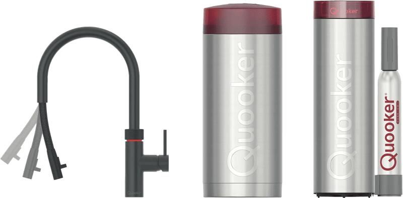 Quooker COMBI+ & Flex Round Zwart & CUBE