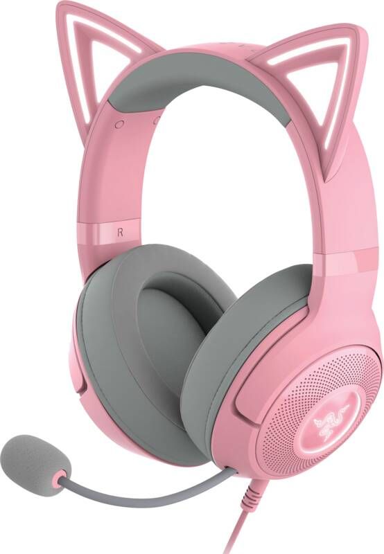 Razer Kraken Kitty V2 Bedrade PC Gaming headset Roze