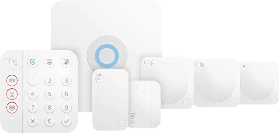 Ring Alarmsysteem met 1 magneetcontacten en 3 bewegingssensoren