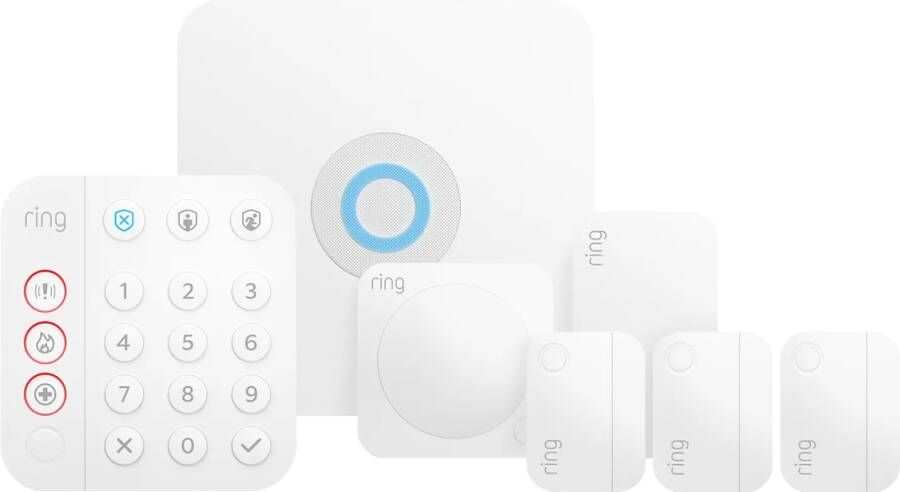 Ring Alarmsysteem met 3 magneetcontacten en 1 bewegingssensor