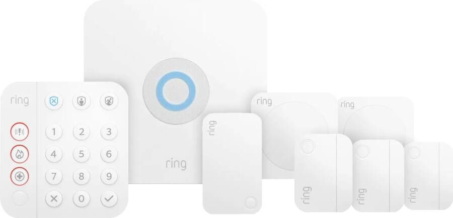 Ring Alarmsysteem met 3 magneetcontacten en 2 bewegingssensoren