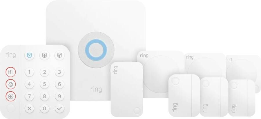 Ring Alarmsysteem met 3 magneetcontacten en 3 bewegingssensoren