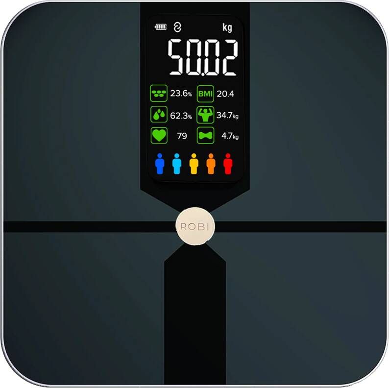 Robi Products Robi S9 Personenweegschaal met Lichaamsanalyse Zwart