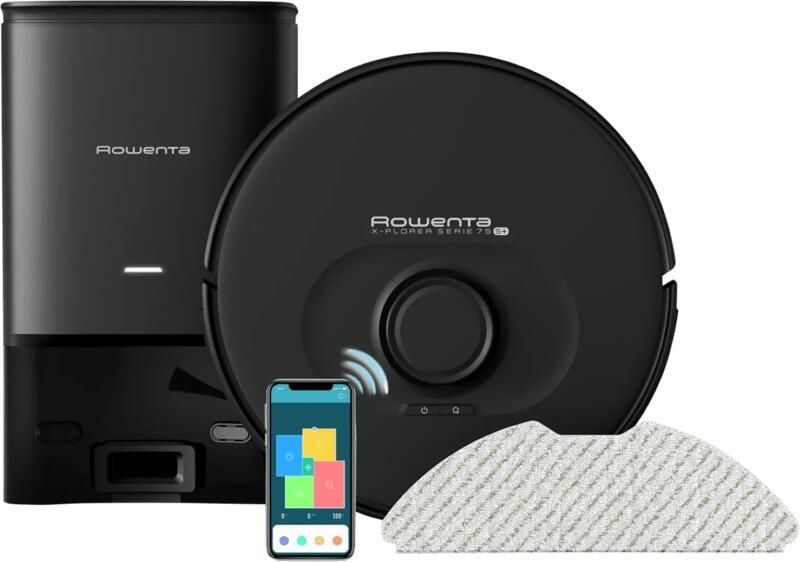 Rowenta X-Plorer Serie 75S+ RR8585 Robotstofzuiger met dweilfunctie Automatisch leegstation Zwart