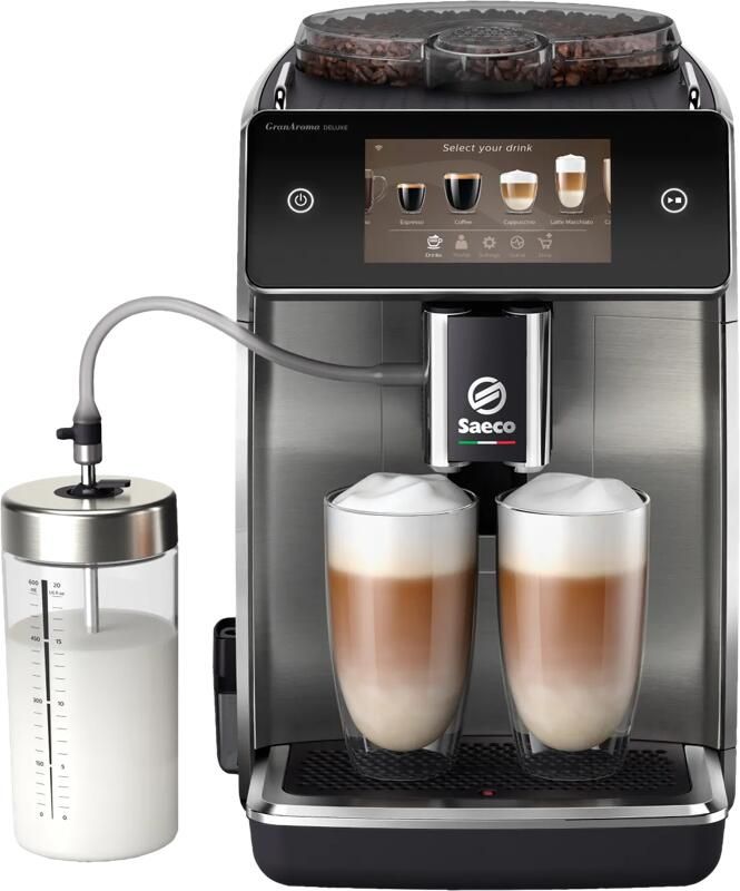 Saeco Philips GranAroma Deluxe SM6685 00 Espressomachine 18 Soorten Warme Drankjes Zilver RVS + AquaClean Filter