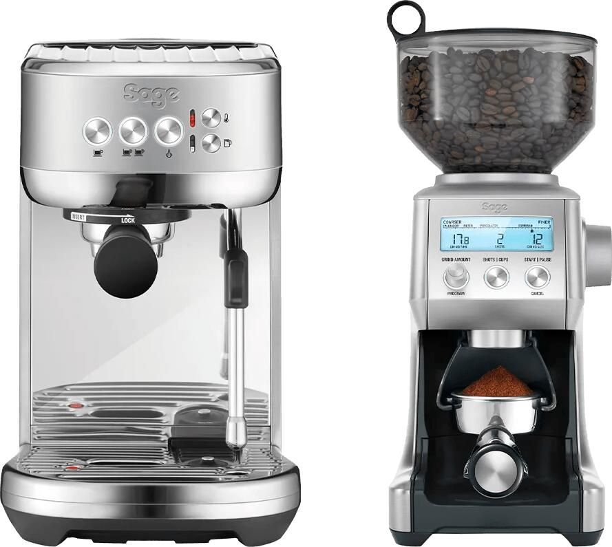 Sage the Bambino Plus Stainless Steel + Koffiemolen