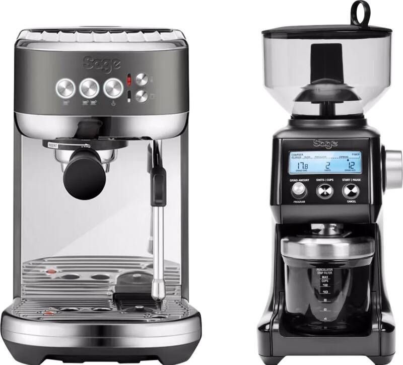 Sage The Bambino Plus Black Stainless + Koffiemolen