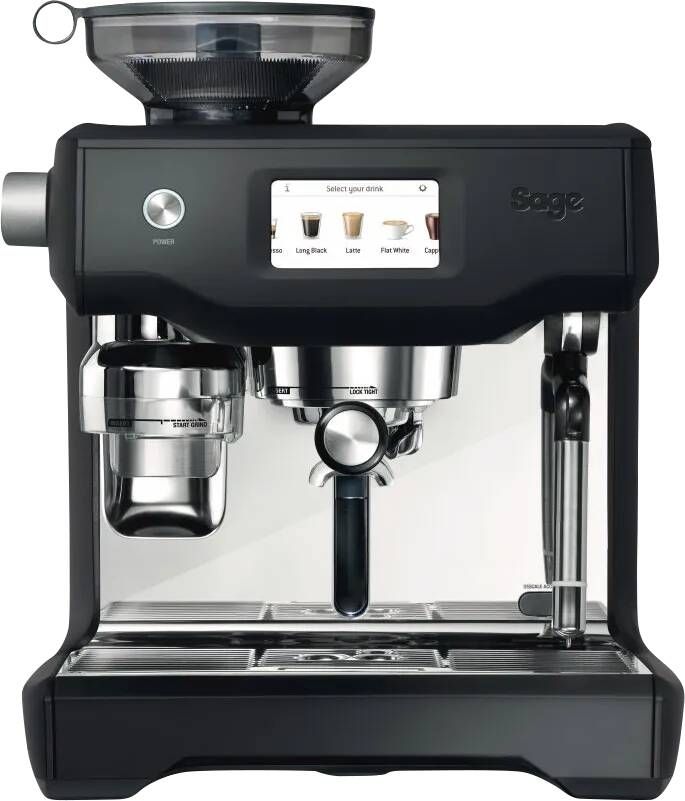Sage the Oracle™ Touch Black Truffle Pistonmachine (mat zwart)