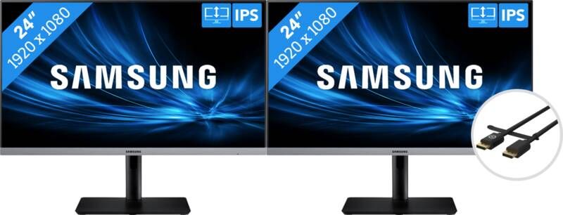 Samsung 2x LS24R650 + BlueBuilt DisplayPort 1.4 Kabel 3 Meter