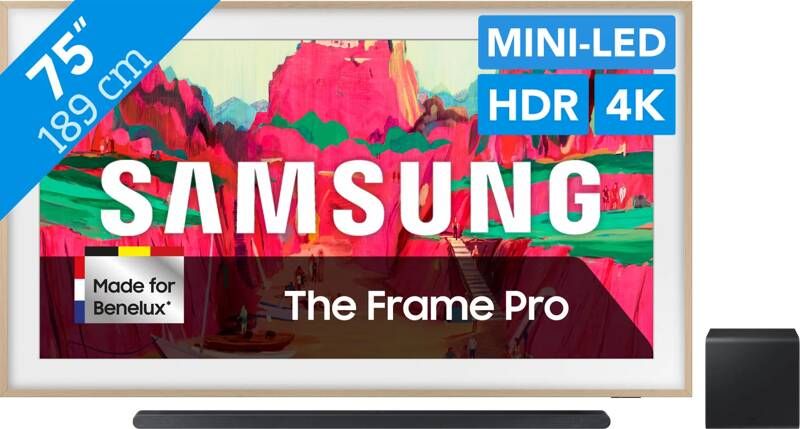 Samsung 75" The Frame Pro LS03FW (2025) + HW-S800D Zwart (2024)