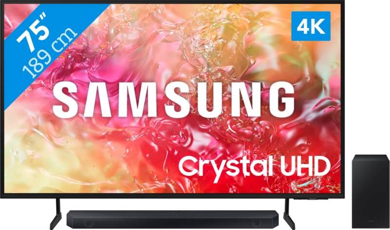 Samsung Crystal UHD 75DU7100 (2024) + Soundbar