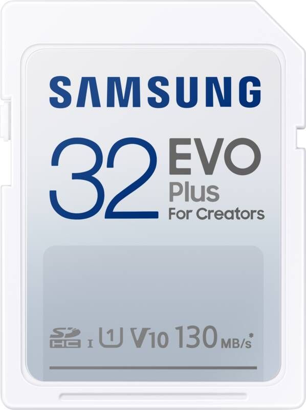 Samsung EVO Plus 32GB SDHC SD-Kaart Wit