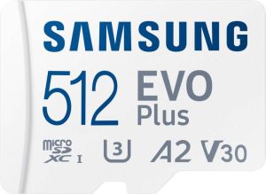 Samsung EVO Plus microSD Card (2021) 512GB Micro SD-kaart Wit
