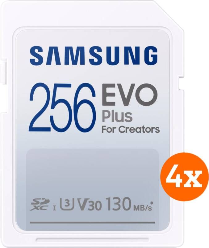 Samsung EVO Plus SDXC 256GB Quatro Pack