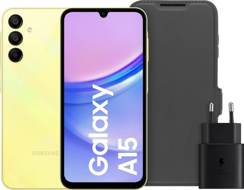 Samsung Galaxy A15 128GB Geel 4G + Accessoirepakket