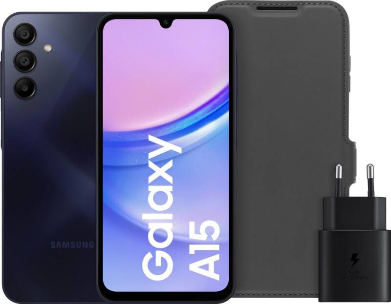 Samsung Galaxy A15 128GB Zwart 4G + Accessoirepakket