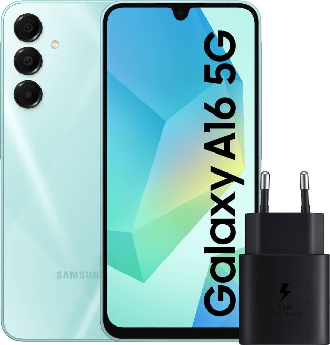 Samsung Galaxy A16 128GB Groen 5G + Oplader 25W Zwart