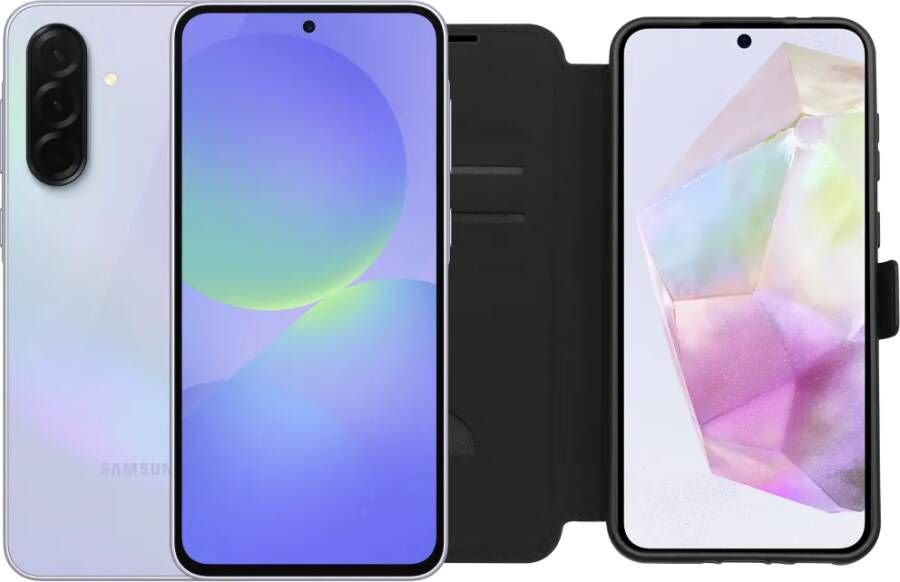 Samsung Galaxy A36 128GB Paars 5G + BlueBuilt Book Case Zwart