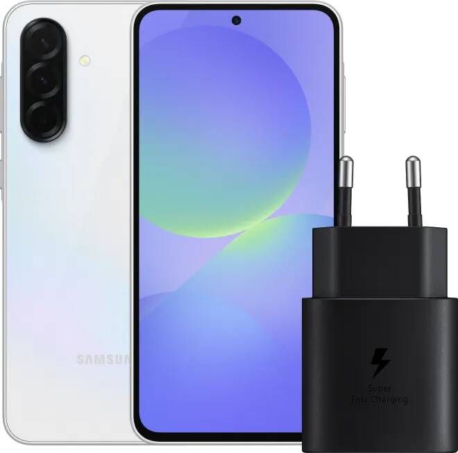 Samsung Galaxy A36 256GB Wit 5G + Oplader 25 Watt Zwart