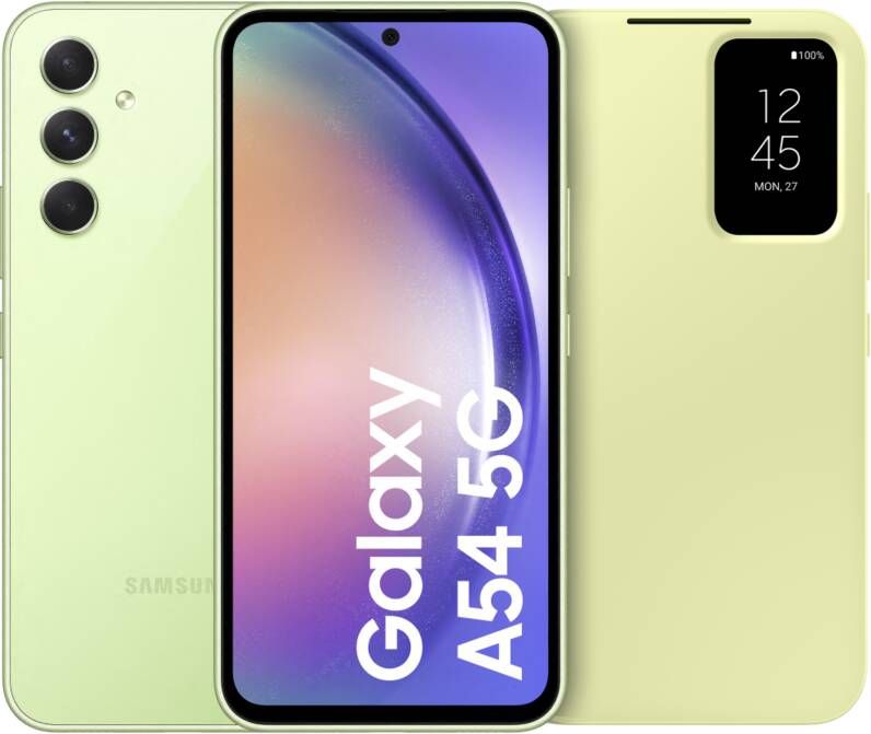 Samsung Galaxy A54 128GB Groen 5G + Clear View Book Case Groen