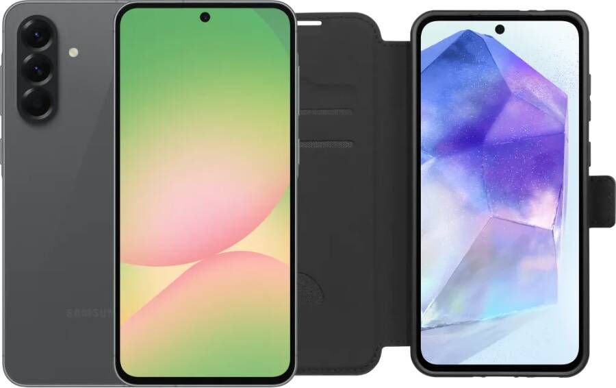 Samsung Galaxy A56 128GB Zwart 5G + BlueBuilt Book Case Zwart