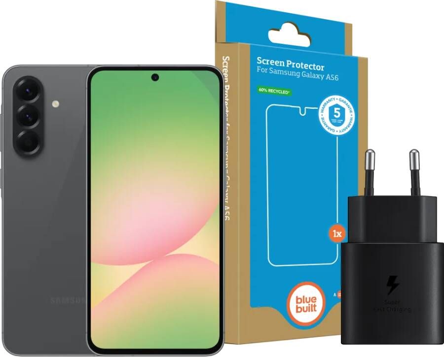 Samsung Galaxy A56 256GB Zwart 5G + Basis Accessoirepakket