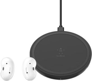 Samsung Galaxy Buds Live Wit + Belkin Boost Up Draadloze Oplader 10W Zwart