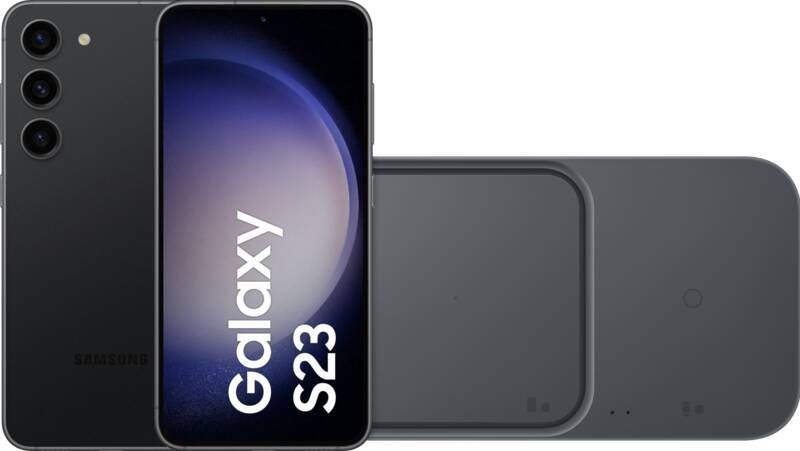 Samsung Galaxy S23 128GB Zwart 5G + Duo Draadloze Oplader 15W