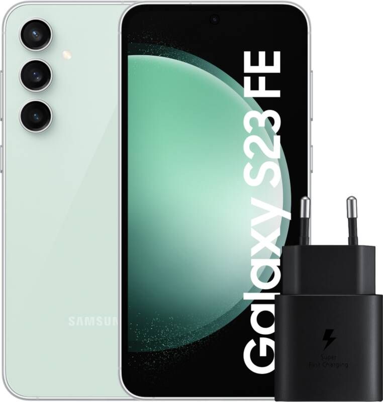 Samsung Galaxy S23 FE 128GB Groen 5G + Oplader 25 Watt Zwart