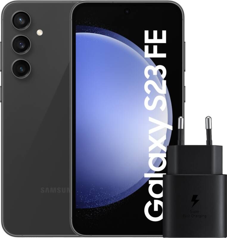Samsung Galaxy S23 FE 256GB Grijs 5G + Oplader 25 Watt Zwart