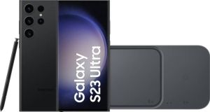 Samsung Galaxy S23 Ultra 256GB Zwart 5G + Duo Draadloze Oplader 15W