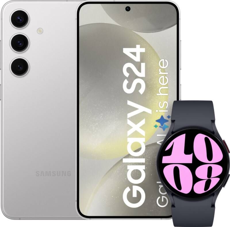 Samsung Galaxy S24 128GB Grijs + Galaxy Watch 6 Zwart 40mm